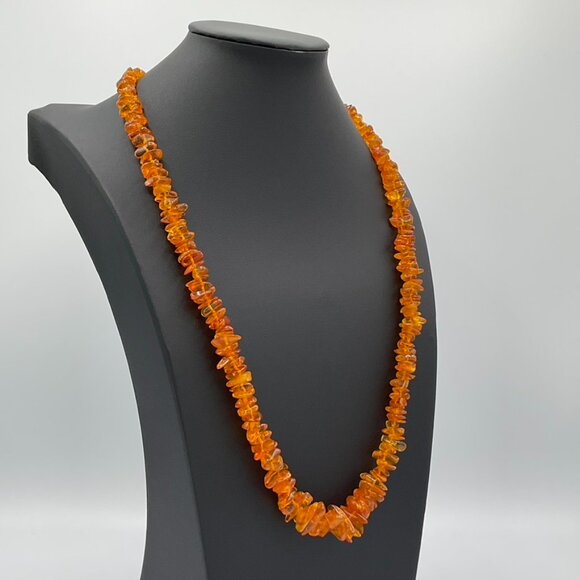 Vintage Genuine Baltic Amber Beaded Loop Necklace, Honey Butterscotch, Opera 22” - Picture 7 of 11